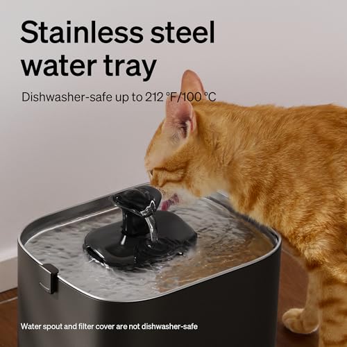 PETLIBRO Upgrade Cat Water Fountain Stainless Steel Tray, Dockstream 2 Cat Fountain Indoor, 3L/101oz Auto Cat Fountains fo...
