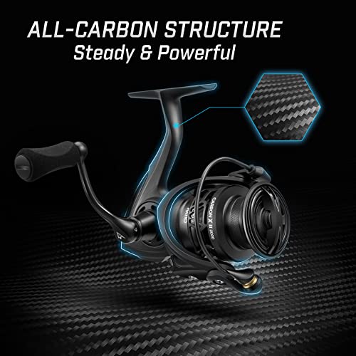 Piscifun Carbon X II Spinning Reels, Light to 5.5oz, Upgrade Carbon Frame Rotor, 22LBs Max Drag, 10+1 Shielded BB, 6.2:1/...