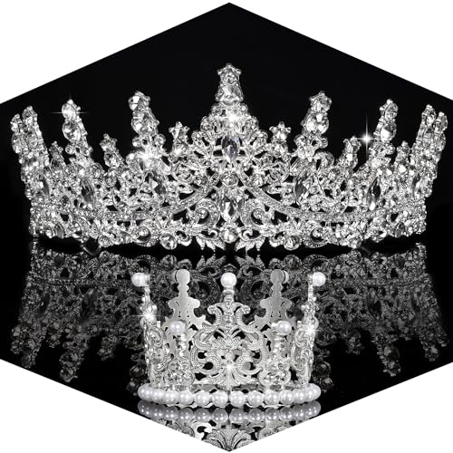 Crowns for Women - Tiaras for Women Crystal Queen Crown for Birthday Costume Party Celebration