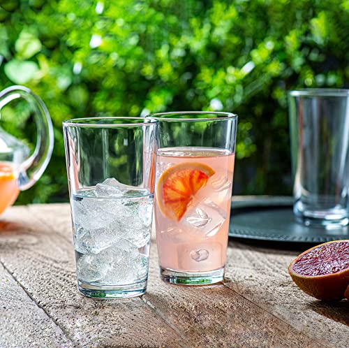 Drinking Glasses - Set of 10-16oz. Margarita Glass Cups - Dishwasher Safe Cocktail Clear Heavy Base Tall Beer Glasses, Wat...