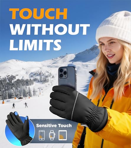 UMEWARM Winter Gloves Men Women Made with 3M Insulation, -20℉ GEANI-TEX Waterproof & Windproof Gloves for Cold Weather