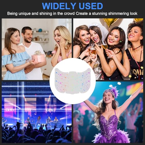 18pcs Holographic Multicolor Glitter Freckles Face Tattoo Waterproof Sparkle Freckle Temporary Tattoo Rainbow Pride Makeup...