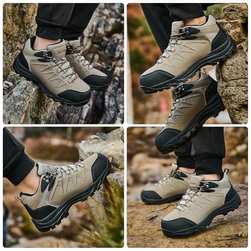 MENYBAN Waterproof Hiking Shoes Men Non-Slip Grip Ankle Support, Fashion Sneakers Tennis Walking Shoes Durable Comfort for...