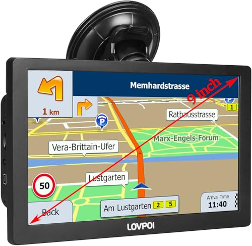 LOVPOI Truck GPS Commercial Drivers 2025, Trucker Car GPS Navigator, 9 inch Navigation System with Latest 2026 Maps Lifeti...