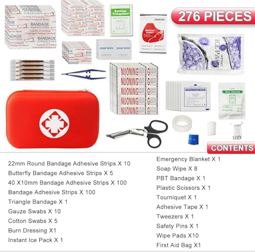 276PCS First Aid Kit Home Car Camping Hiking Emergency Supplies Small Compact Lovely Bag for School Outdoor, Basic Outdoor...
