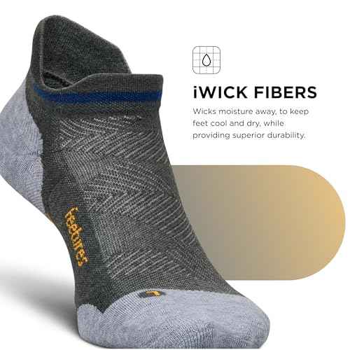 Feetures Elite Golf Max Cushion Tab Ankle Socks - Sport Sock with Targeted Compression