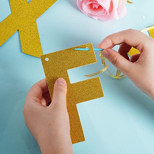 DIY Banner Kit with Letters Glitter Banner Letters Gold Customizable Birthday Banners Graduation Banner Custom Party Hangi...