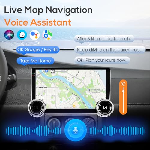 Haudio 10.1" Double Din Car Stereo - Wireless Apple CarPlay/Android Auto, Car Radio with Bluetooth 4.1, 2+64GB, HD Backup ...