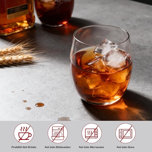 24 Pack 12oz Plastic Stemless Wine Glasses, Disposable Clear Wine Cups - Shatterproof, Unbreakable & BPA-Free, Recyclable ...