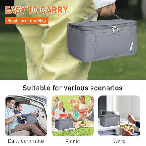 NOL Natural Organic Lifestyle Small Lunch Bag Mini Lunch Box Insulated Lunch Bag for Men/Women Leakproof Cooler Tote Bag L...