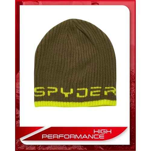 Spyder Knit Mens Beanie - Lightweight Slouchy Beanie for Men Warm Soft Skull Caps Acrylic Mens Winter Hat with Logo