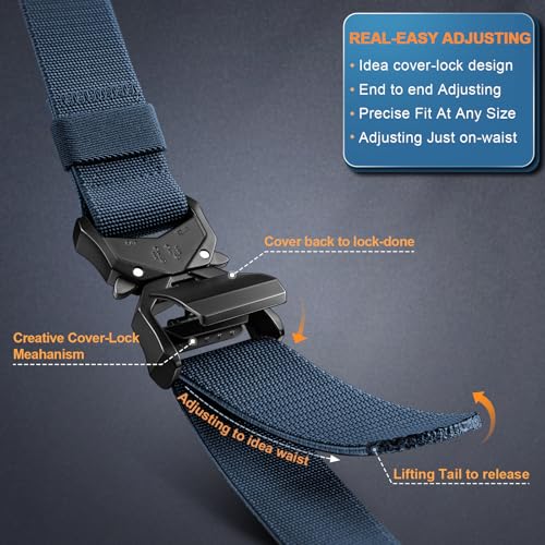 Men's Tactical Belt,Military Rigger Elastic Nylon Belt fo Gift Men Work Heavy Duty 1.5",QUICK RELEASE