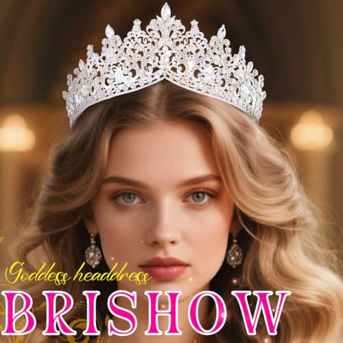 Brishow Light Up Bridal Wedding Rhinestone Tiaras, Crystal Prom Peagant Crowns, Sparkly Homecoming Headband for Women