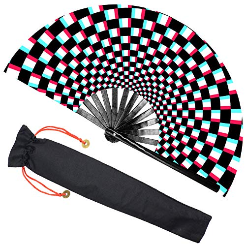 Zolee Large Rave Clack Fan for Line Dancing - Boots on The Ground Popping Folding Hand Fan - for EDM, Music Festival, Hot ...
