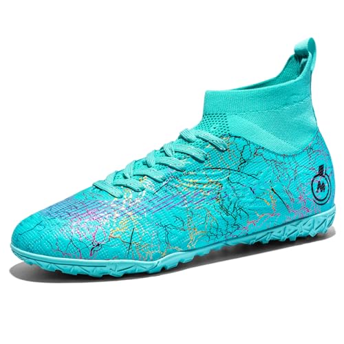 JUNNMRE Mens Womens Soccer Cleats Youth Soccer Shoes Football Shoes High-Top Football Cleats Outdoor/Indoor Athletic Shoes...