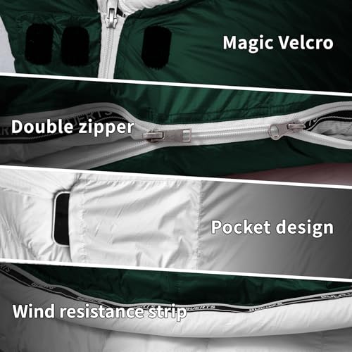 BUERTS Down Sleeping Bags for Adults, Premium 680FP Down Fill Backpacking Sleeping Bag for Cold Weather for Camping, Hikin...