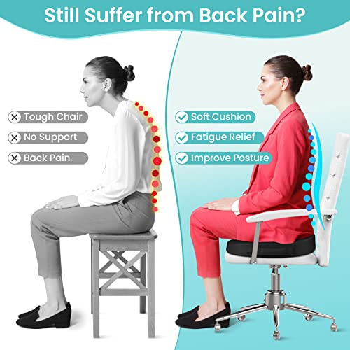 Office Chair Seat Cushion, Cooling Gel Enhanced Memory Foam Cushion for Long Sitting - Back, Sciatica, Coccyx, Tailbone Pa...