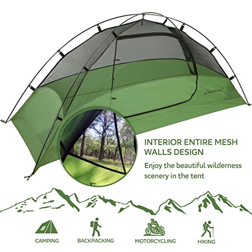 Clostnature 1-Person Tents for Backpacking - 7'3'' x 2'8''x 3' Ultralight Waterproof Camping Tent with Matching Tent Footp...