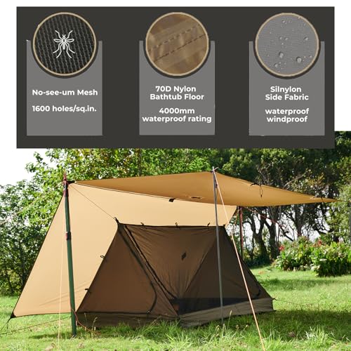 onewind 2 Person Mesh Tent with Camping Pillow, Ultralight Mesh Tent Tarp Inner Tent with Soft Pillow