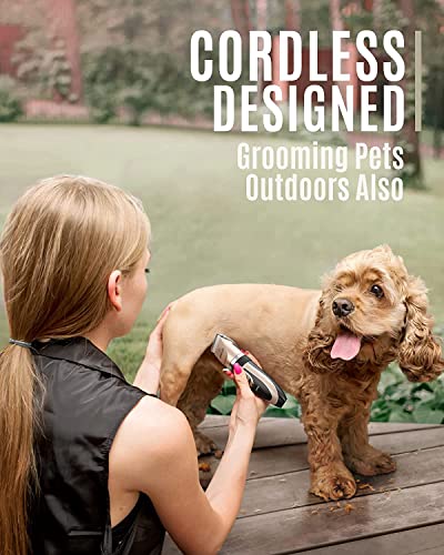 oneisall Dog Clipper Low Noise, Dog Grooming Kit with Rechargeable, Pet Shaver Cordless Electric Quiet Hair Clipper Set fo...