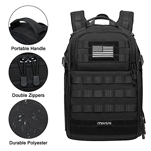 MOSISO Tactical Backpack, 2-Layer Military Daypack 3 Day Assault Pack Rucksack Outdoor Hiking Hunting Camping Training Tra...
