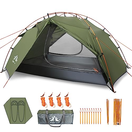 Night Cat Backpacking Tents 2 Persons Fast Setup Hiking Camp Tent with Foldable Pole Double Layers Two Doors Waterproof Li...