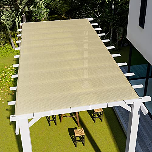 E&K Sunrise 16' x 28' Sun Shade Sail Straight Edge Rectangle Canopy Shade Cover with D-Ring Grommets UV Block for Outdoor ...