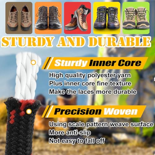 Thick Round Climbing Shoe Laces: Hiking Shoelaces Work Boot Laces 1 Pair