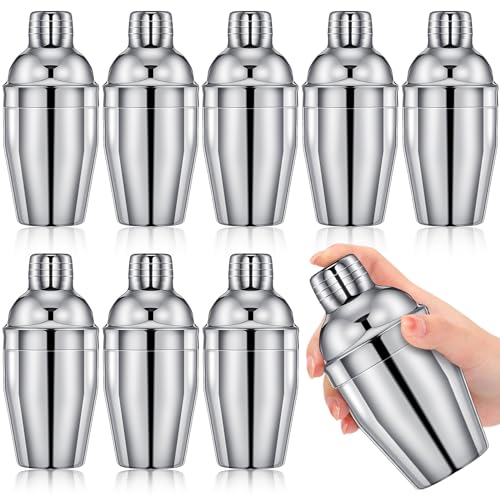 Nitial 9 Pcs Bar Cocktail Shaker Professional Stainless Steel Martini Drink Mixer Built-in Strainer for Bartending No Leak...