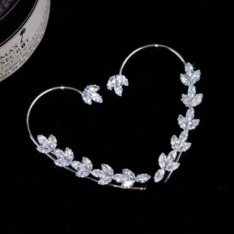 ZuDaling 2PCS Earrings Hook Without Pierced Ear Bone Clip Ear Clip (Silver Ear Clips)