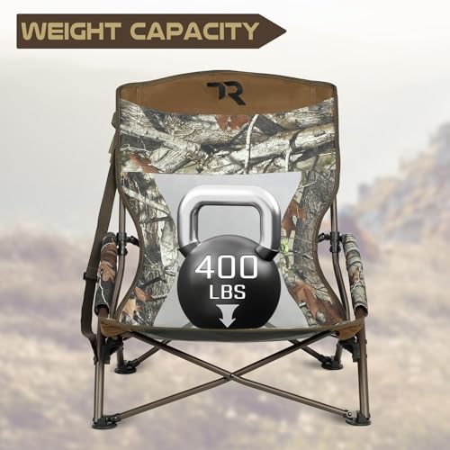 TR Low Camping Chair,Low Lawn Chairs for Concerts Lightweight Heavy Duty,Low Chair with Carry Bag for Outdoor Camping Trav...