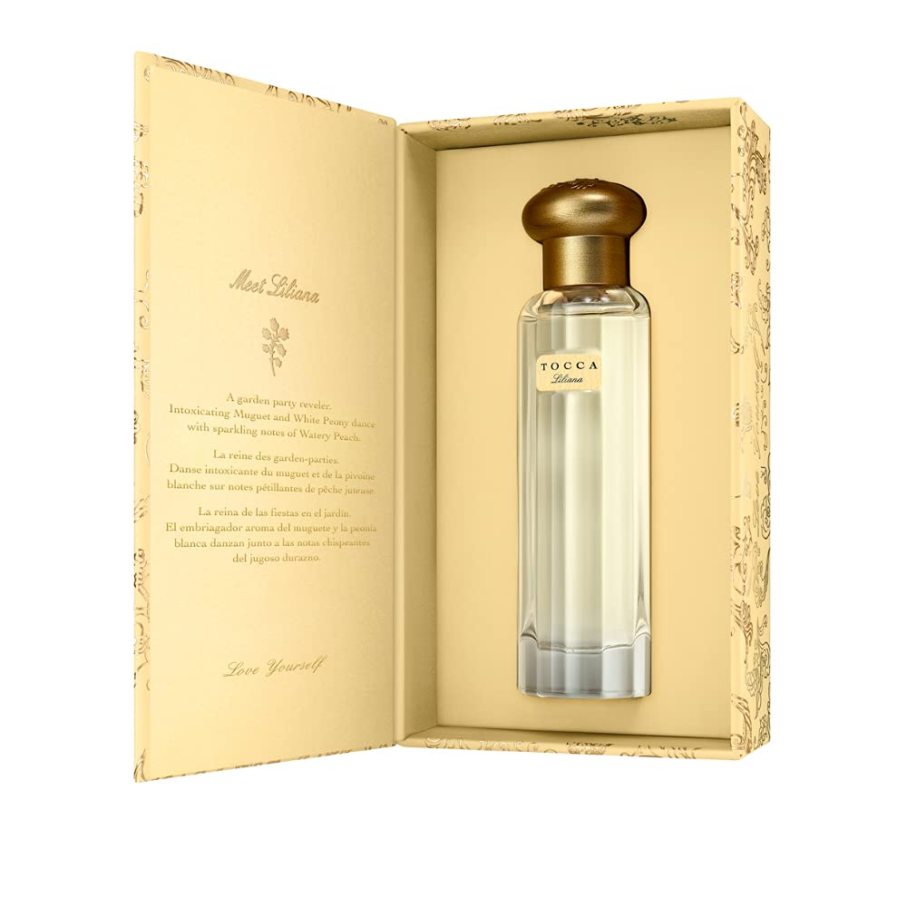 Tocca Eau de Parfum, Liliana: Fresh Floral, Neroli, Watery Peach, Muguet, Hand-Finished Bottle (50 ml)