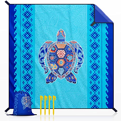 OCOOPA Beach Blanket Waterproof Sandproof, 10'X 9' Extra Large, Soft and Sturdy, Light Weight and Portable, Perfect for Be...