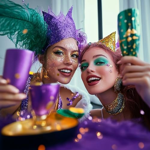 Paminify Gold Face Glitter Gel,Mardi Gras Outfit for Women,Music Festival Yellow Body Glitter Singer Concerts Hair Glitter...