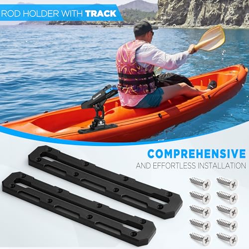 PLUSINNO 2 in 1 Fishing Rod Holders for Boat, Kayak Fishing Rod Holder, Fishing Pole Holders for Track Mount / Deck Mount,...