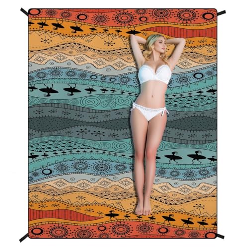 TNLG Beach Blanket Waterproof Sandproof Beach Mat, Extra Large 86.6‘’×70.8‘’, Portable Foldable, Quick Drying Outdoor Picn...