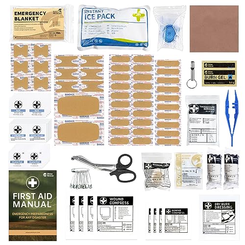 RHINO RESCUE First Aid Kit with Hemostatic Gauze, Waterproof Portable Emergency Medical Kit for Travel, Home, Car, College...