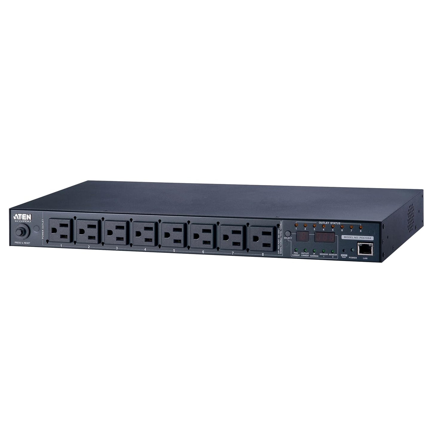 Aten Pe6108 15A/10A 8 Outlet 1U Metered And Switched Eco Pdu - Remote Power Control