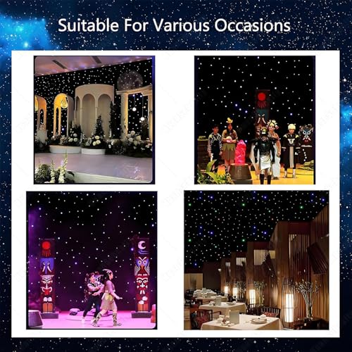 LED Star Light Curtain Backdrop 5x10m - DMX 512 Control Starry Sky Cloth for DJ Booths & Stage Weddings, Perfect for Event...