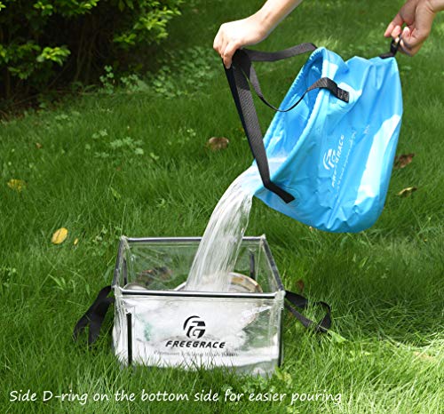 Premium Collapsible Bucket by Freegrace - Compact Portable Folding Water Container - Lightweight & Durable - Includes Hand...