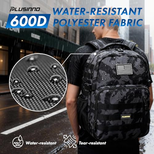PLUSINNO Tactical Backpack, 40L Water Resistant Military Backpack, gym backpack for men, Laptop Backpack, Large MOLLE Tact...