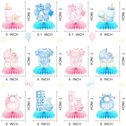 9 Pieces Happy Birthday Decorations Set,3D Table Toppers Double Sided Stand Cards ,Colorful Birthday Themed Honeycomb Cent...
