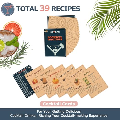 HMYBAR® 22-pc Cocktail Shaker Set(24oz/700ml) | Mixology Bartender Kit | Bar Tool Set | Martini Making Set with 39-Recipe ...