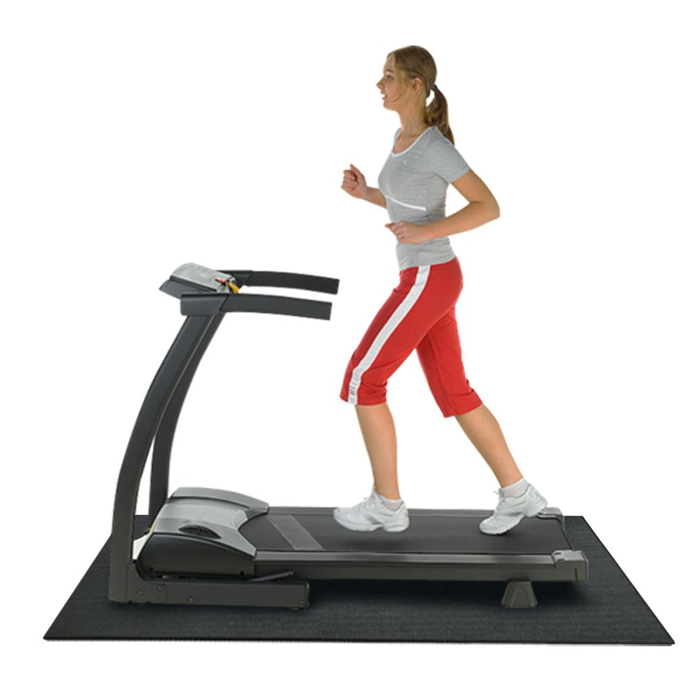 Rubber-Cal Treadmill Mat, Black, 3/16-Inch x 4 x 7.5-Feet