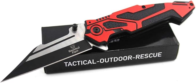 Snake Eye Tactical Every Day Carry 2 Tone Fast Deployment Folding Knife Ultra Smooth One Hand Opening Folding Pocket Knife...