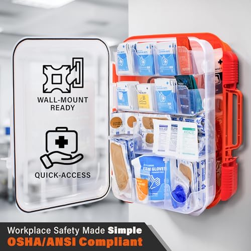 EVERLIT 400 Pcs OSHA Compliant First Aid Kit, Wall-Mountable Essential Emergency Kit for Home, Business, School, Warehous...