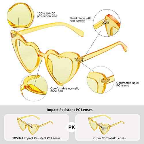 Heart Sunglasses for Women Trendy Cat Eye Love Shaped Sunglasses Vintage Lovely Retro Cute Sun Glasses