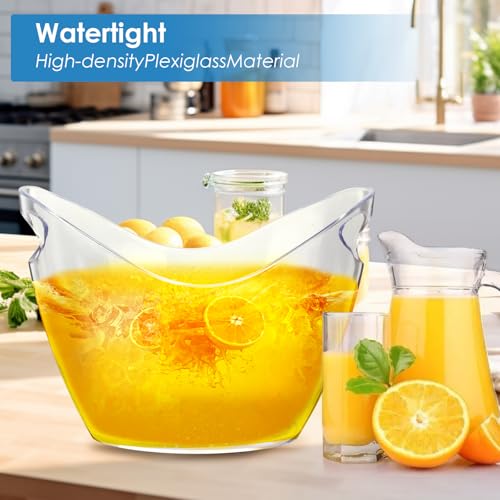 Ice Bucket Wine Bucket，Clear Acrylic 4 Liter Plastic Tub for Drinks and Parties, Food Grade, Perfect for Wine, Champagne o...