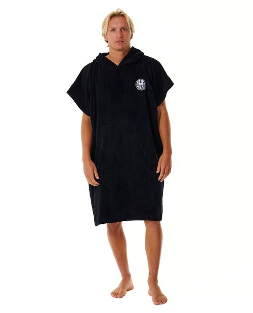 Rip Curl Logo Hooded Beach Towel - Black