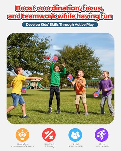 Toss and Catch Ball Game Set, Toddler Baseball Glove for Beach Pool Yard, Kids Sports & Outdoor Play Toys with Family, Fun...